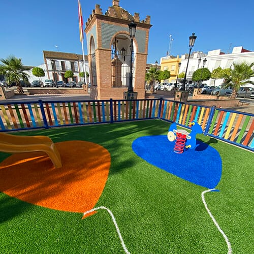 Césped artificial parque niños